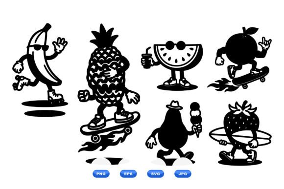 Retro Fruit Skate SVG Characters Embroidery Review