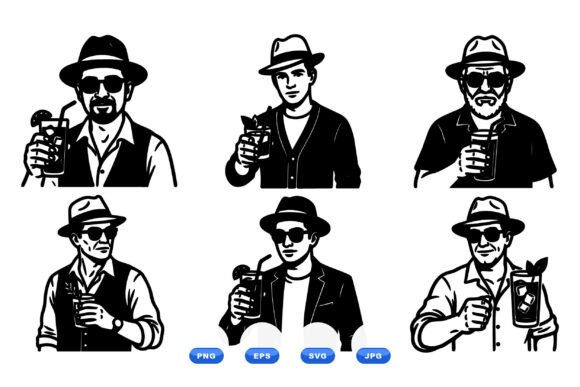 Retro Gentlemen Cocktail SVG Set Review
