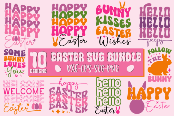 Retro Happy Easter SVG Bundle Review