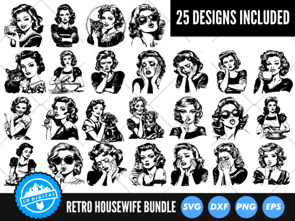 Retro Housewife Bundle SVG Review