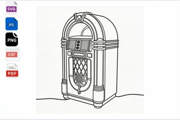 Retro Jukebox Clipart SVG PNG DXF Review